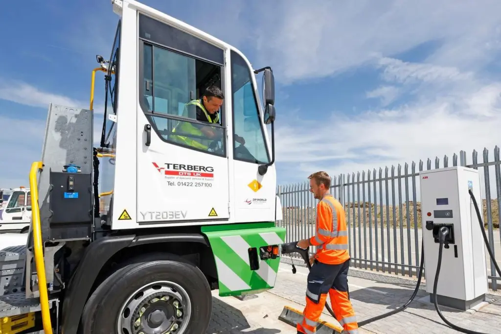 Electric truck at terminal