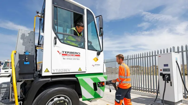 Electric truck at terminal