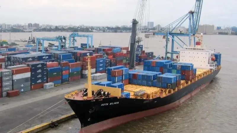 Cargo at the port of Lagos in Nigeria