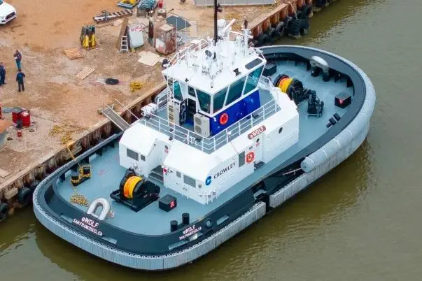 Pictured is the eWolf electric tug at the Port of San Diego
