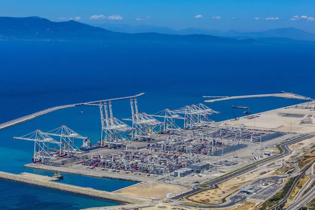Morocco's rehabilitation and improvement works aim to extend the life of the port structures and improve their resilience to sea level rise, pictured Tanger Med Port