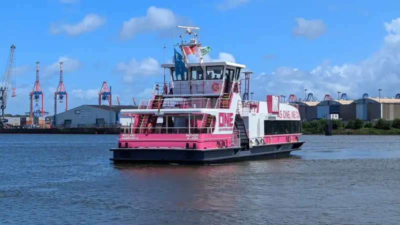 Hybrid ferry at the Port of Hamburg