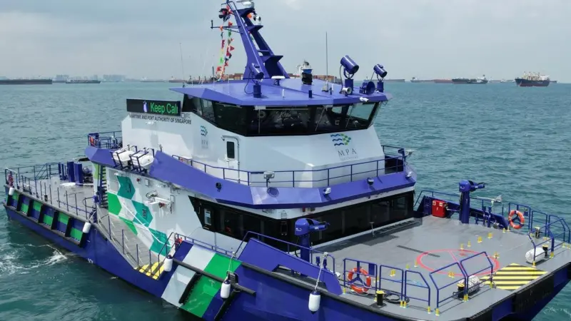 Pictured is MPA's hybrid patrol vessel MPA Guardian built in 2022