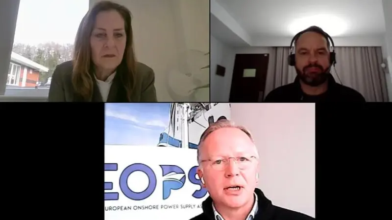 The image shows the speakers at the ‘Onshore Power Supply - Connect, Invest, Decarbonise’ webinar