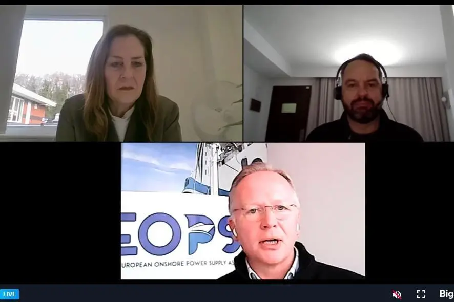 The image shows the speakers at the ‘Onshore Power Supply - Connect, Invest, Decarbonise’ webinar