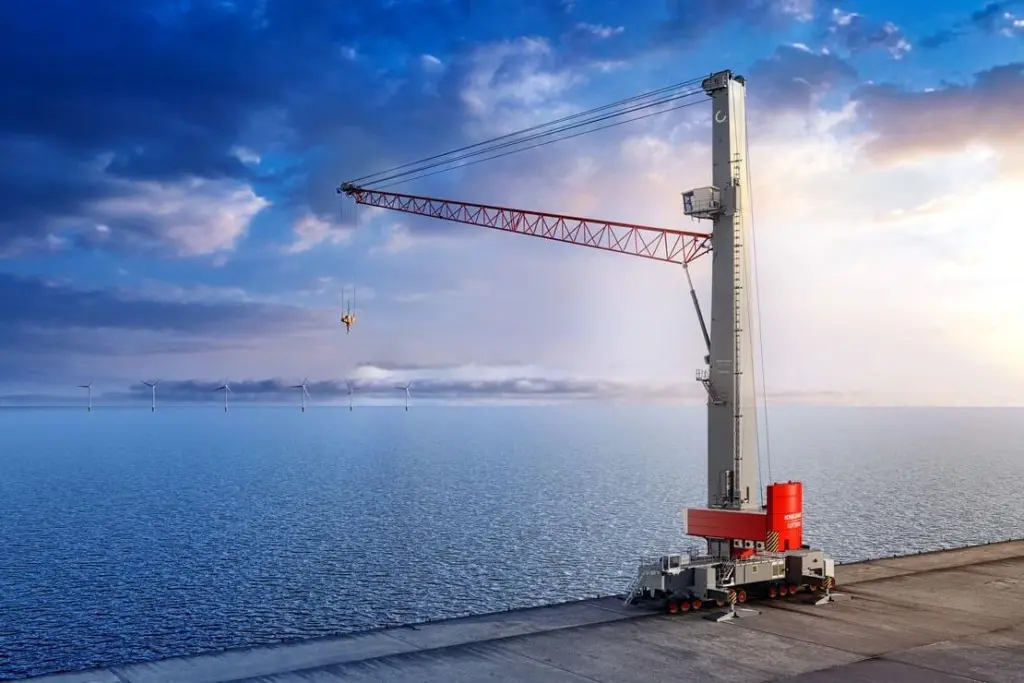 The image shows the Konecranes ESP.10 Mobile Harbor Crane on the quayside