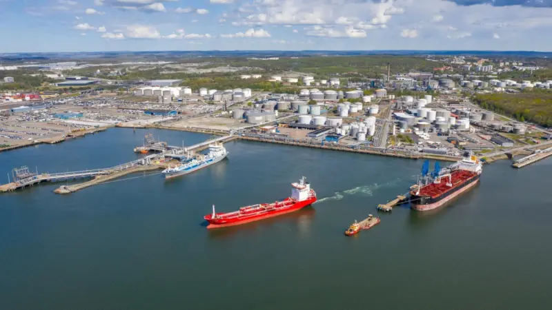 fuel tanks at the Port of Gothenburg
