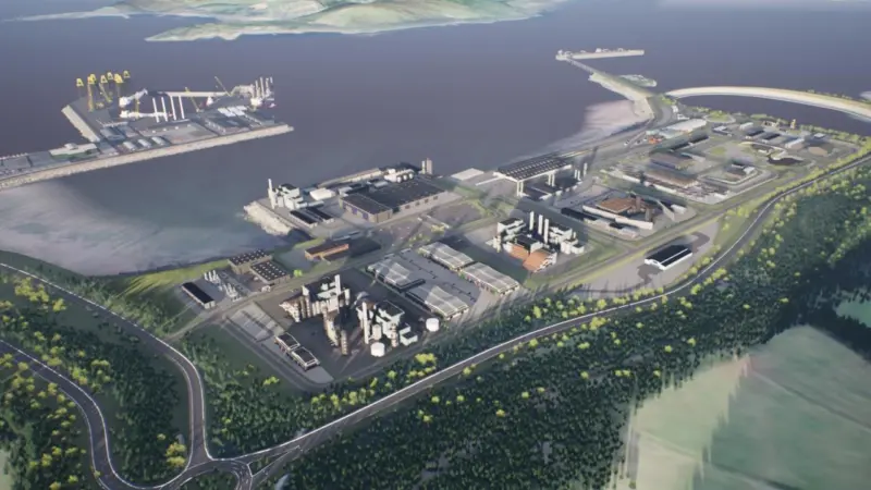 A CGI image of the new hydrogen facility at Hunterston