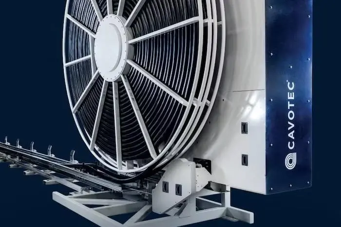 The picture shows a close up of Cavotec's PowerAlign system