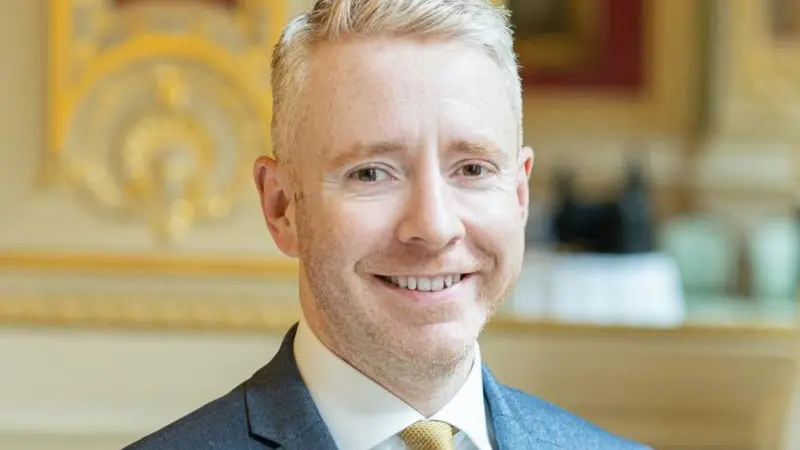 The image shows a head shot of a smiling Mark Simmonds, director of policy at the British Ports Association (BPA)