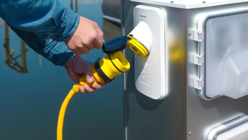 Electric connection point at a port