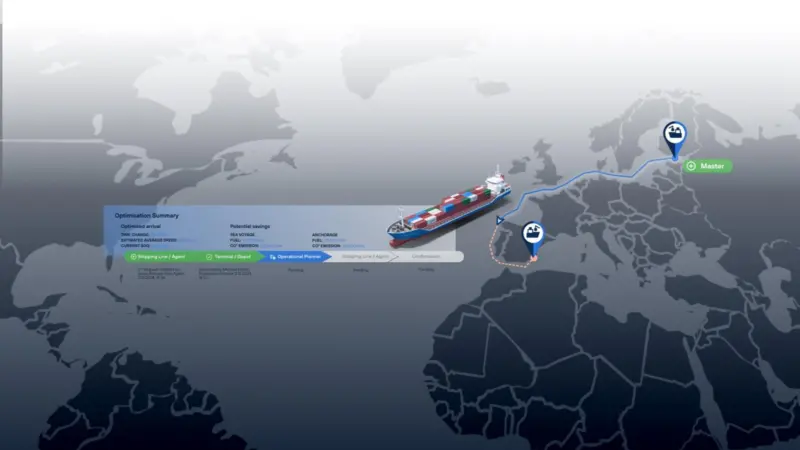 The computer generated graphic shows how the JIT arrivals of vessels works