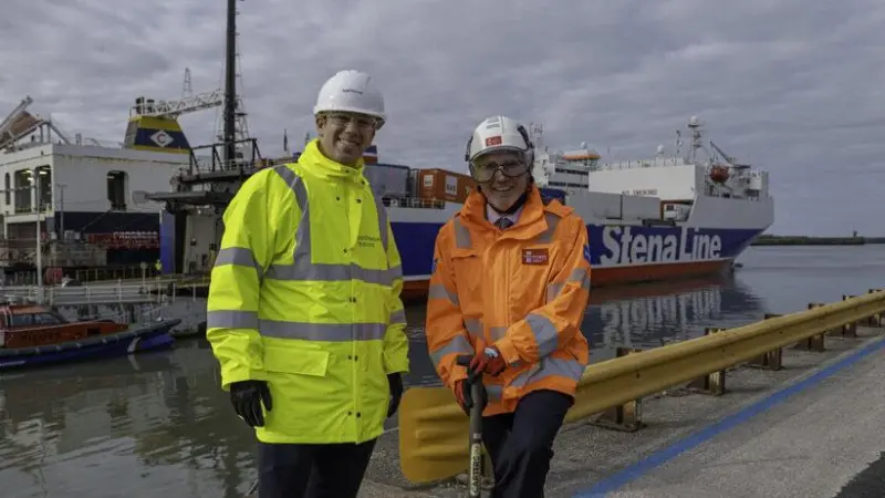 Martin Olverson, development director marine of NatPower Marine and Lewis McIntyre, MD, Peel Ports Group at Heysham Port