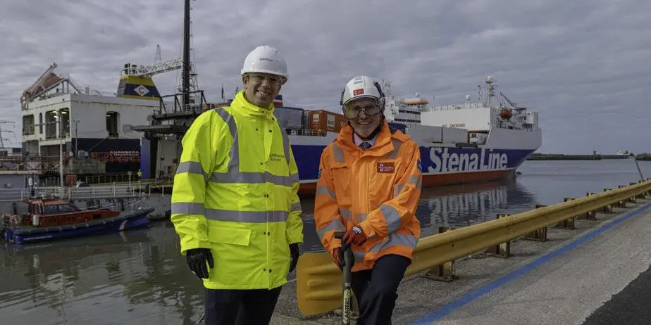 Martin Olverson, development director marine of NatPower Marine and Lewis McIntyre, MD, Peel Ports Group at Heysham Port