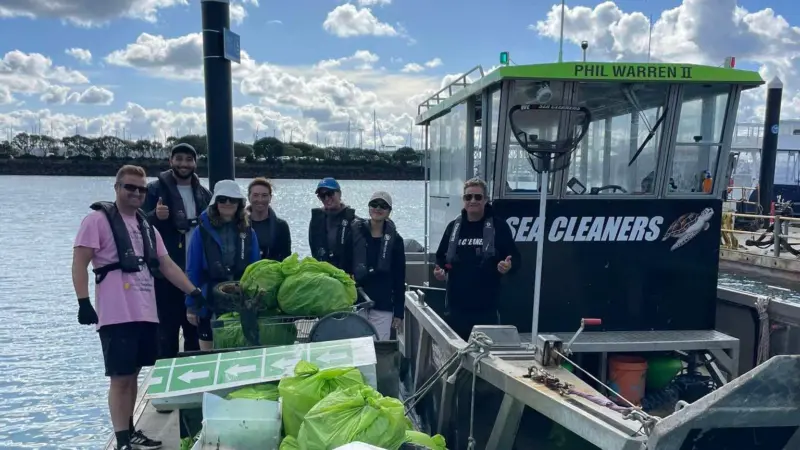 The image shows a day's haul for Sea Cleaners