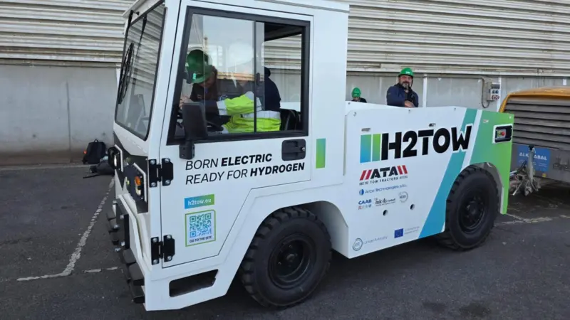The image shows a close up of the H2TowTractor