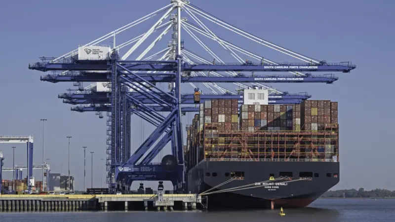 A generic image of a ship calling at a port terminal