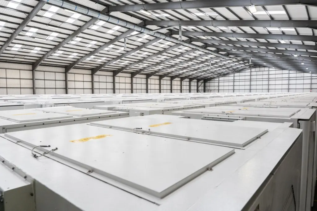 The solar panels lined up at Teesport Terminal