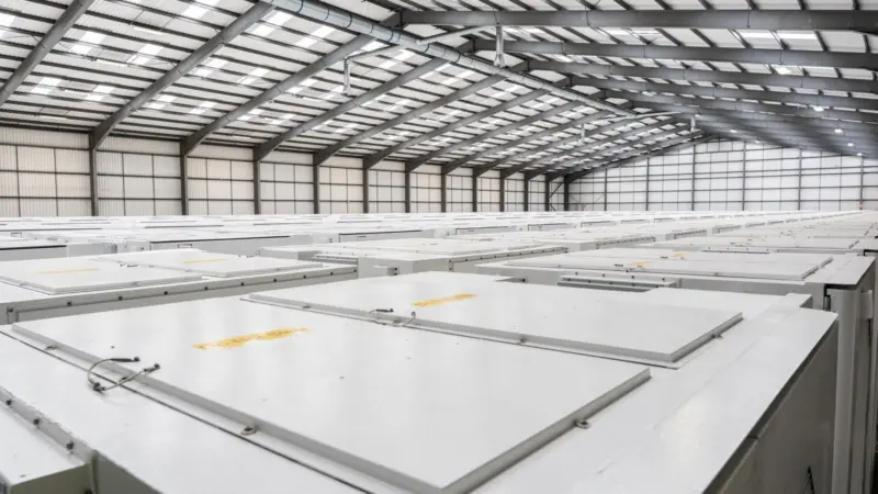 The solar panels lined up at Teesport Terminal