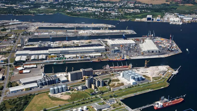 Aerial image of the Port of Rostock