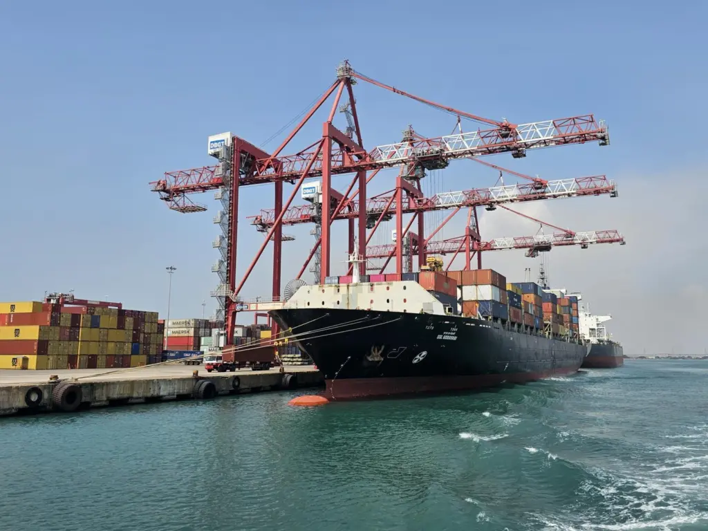 Ship-to-shore cranes at Dakshin Bharat Gateway Terminal