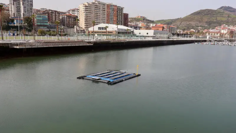A floating PV array at the Port of Bilbao