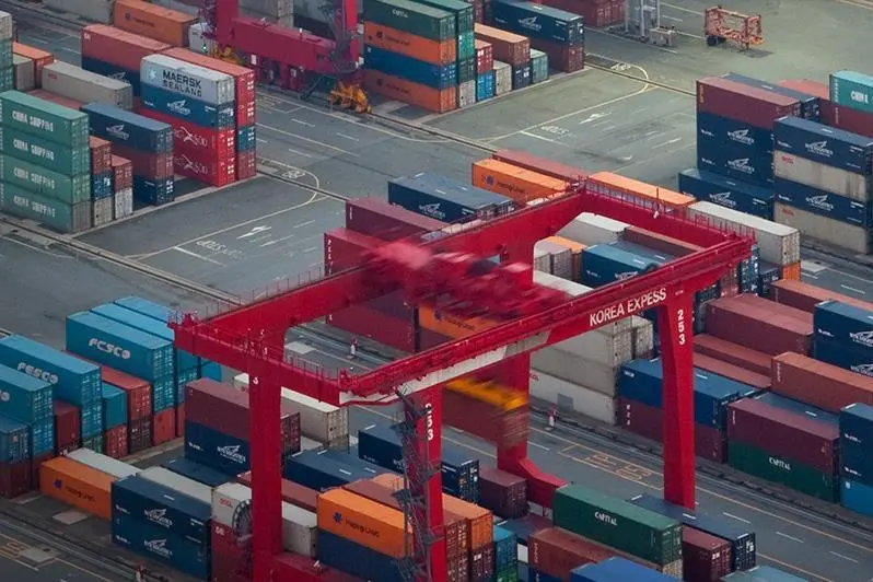 A shot of port equipment at Busan New Port