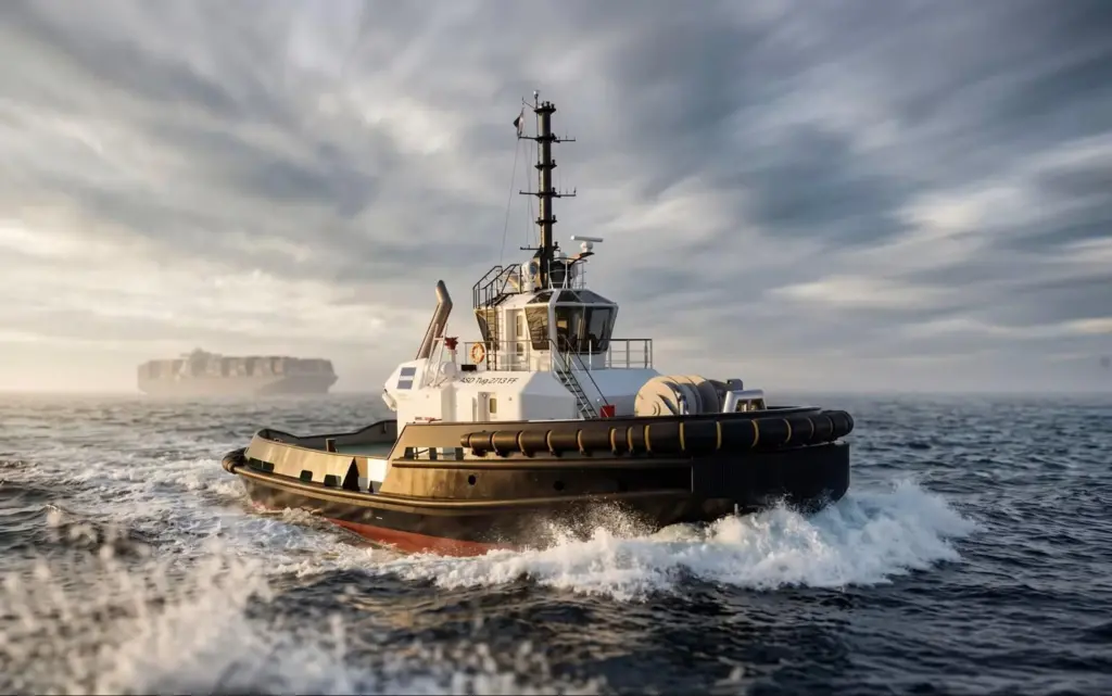 Rendering of a Damen ASD Tug 2713 FF