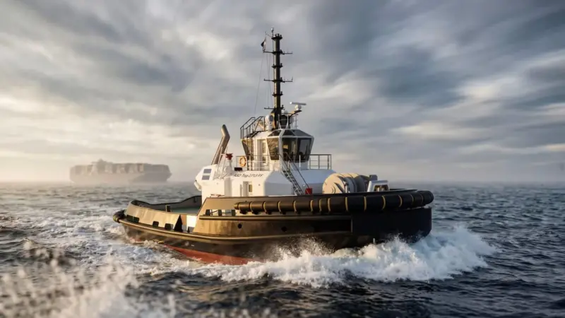 Rendering of a Damen ASD Tug 2713 FF