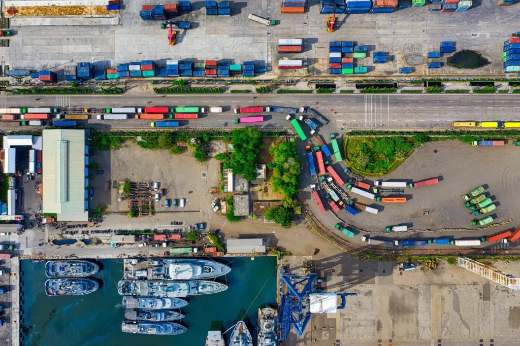 A generic image of port trucks