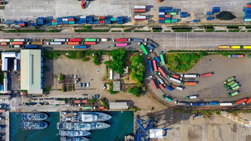A generic image of port trucks