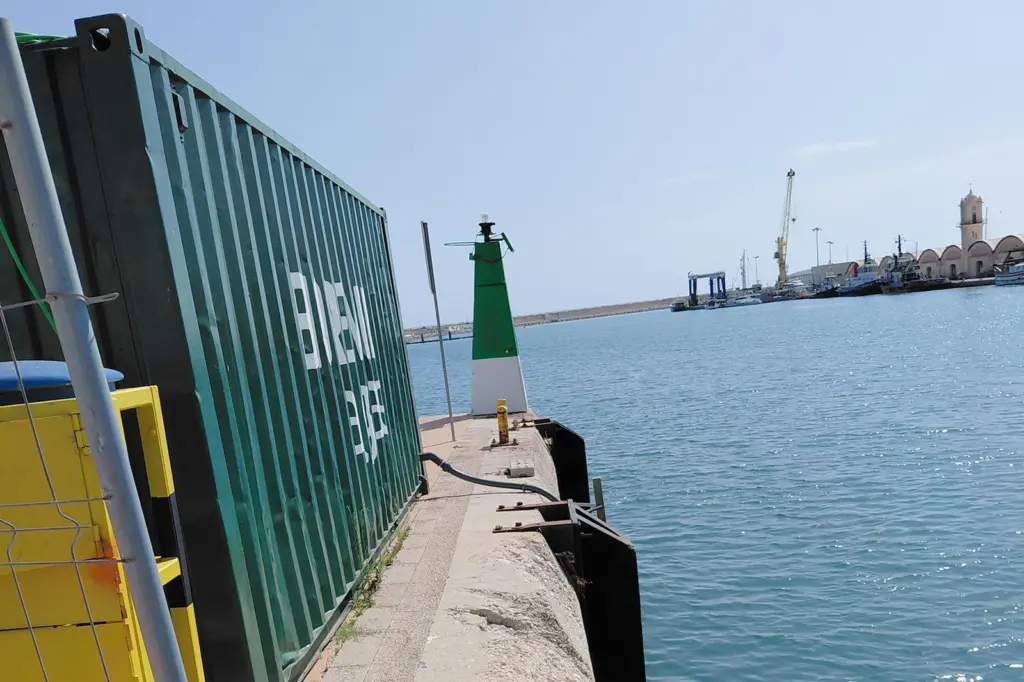The Bioremed Algae system on the quayside of the Port of Gandia