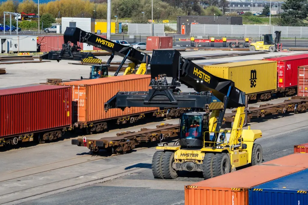 Hyster equipment on the quayside at Liverpool