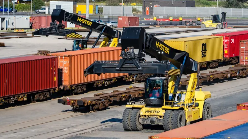 Hyster equipment on the quayside at Liverpool