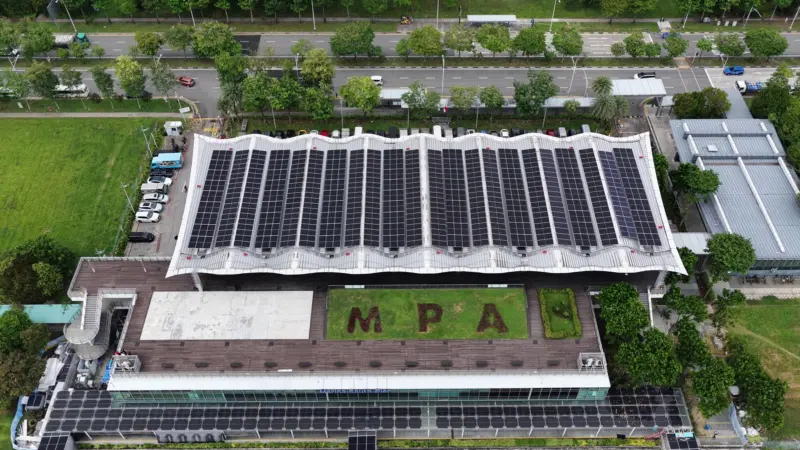 Solar panels at Marine South Pier at the Port of Singapore