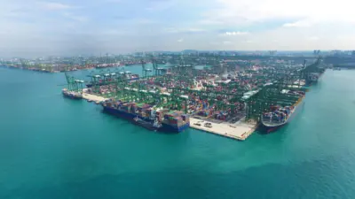 PSA’s operations at Pasir Panjang Terminal in Singapore. Image: PSA International
