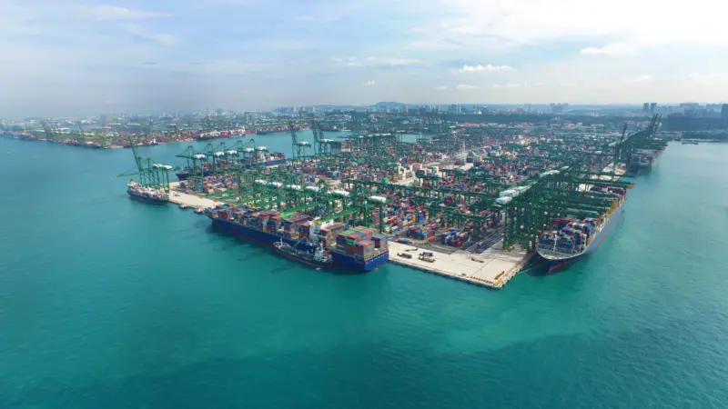 PSA’s operations at Pasir Panjang Terminal in Singapore. Image: PSA International