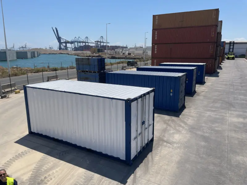 Four containers at the Port of Valencia