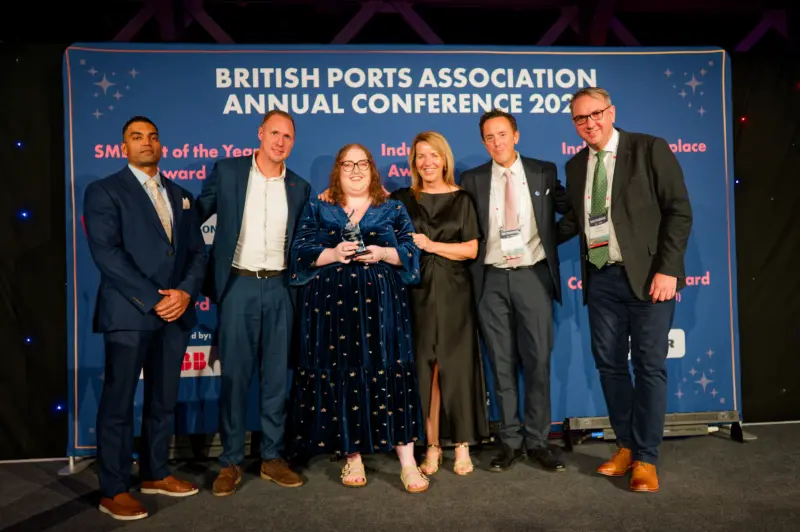 Members of the Port of Dover being awarded the BPA Port Sustainability Award