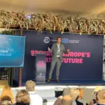Mikael Kamp Sørensen, founding executive director of EIT Water, during his opening address. Image: Fundación Valenciaport