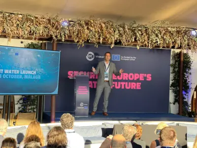 Mikael Kamp Sørensen, founding executive director of EIT Water, during his opening address. Image: Fundación Valenciaport