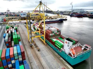 Methanol powered 'Eco Levant' ship at Dublin port