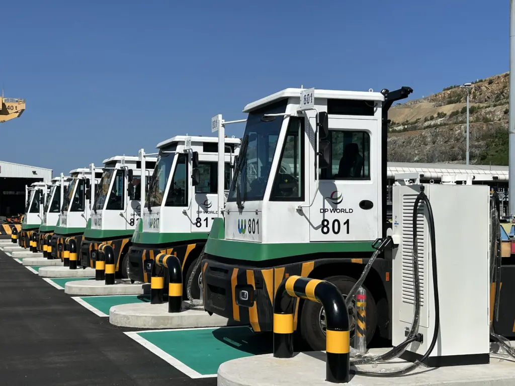 electric terminal tractors at Busan Terminal