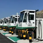 electric terminal tractors at Busan Terminal