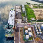Aerial image of a port