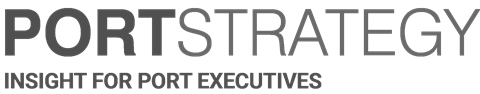 Port Strategy logo, greyscale