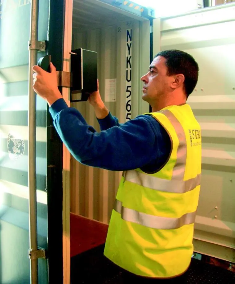 TripLock device being fitted at Sterling Corporate Relocation in the UK