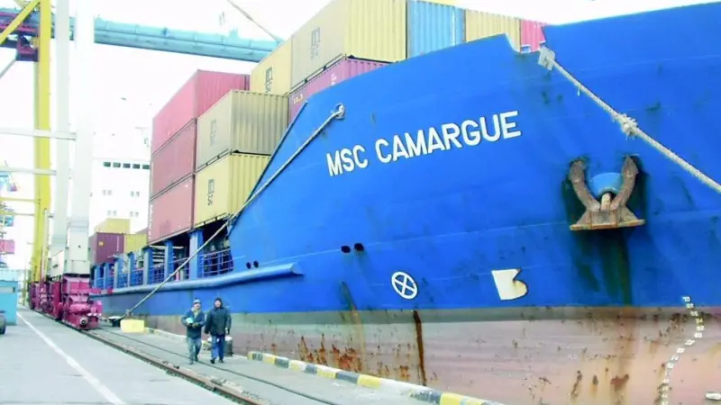 MSC uses Constantza to forward boxes to either Odessa or Illichivsk on a weekly feeder service