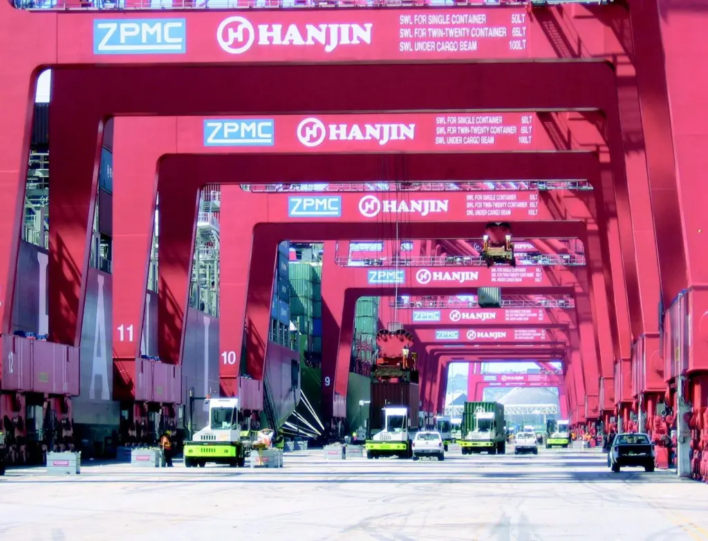 Automation often begins quayside, as with these quay cranes