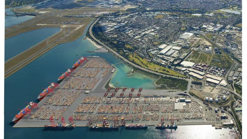 An artist's impression of the new Botany Bay container layout
